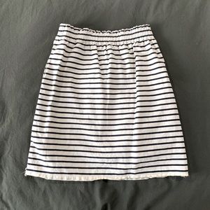J. Crew Cream & Navy Stripe Skirt